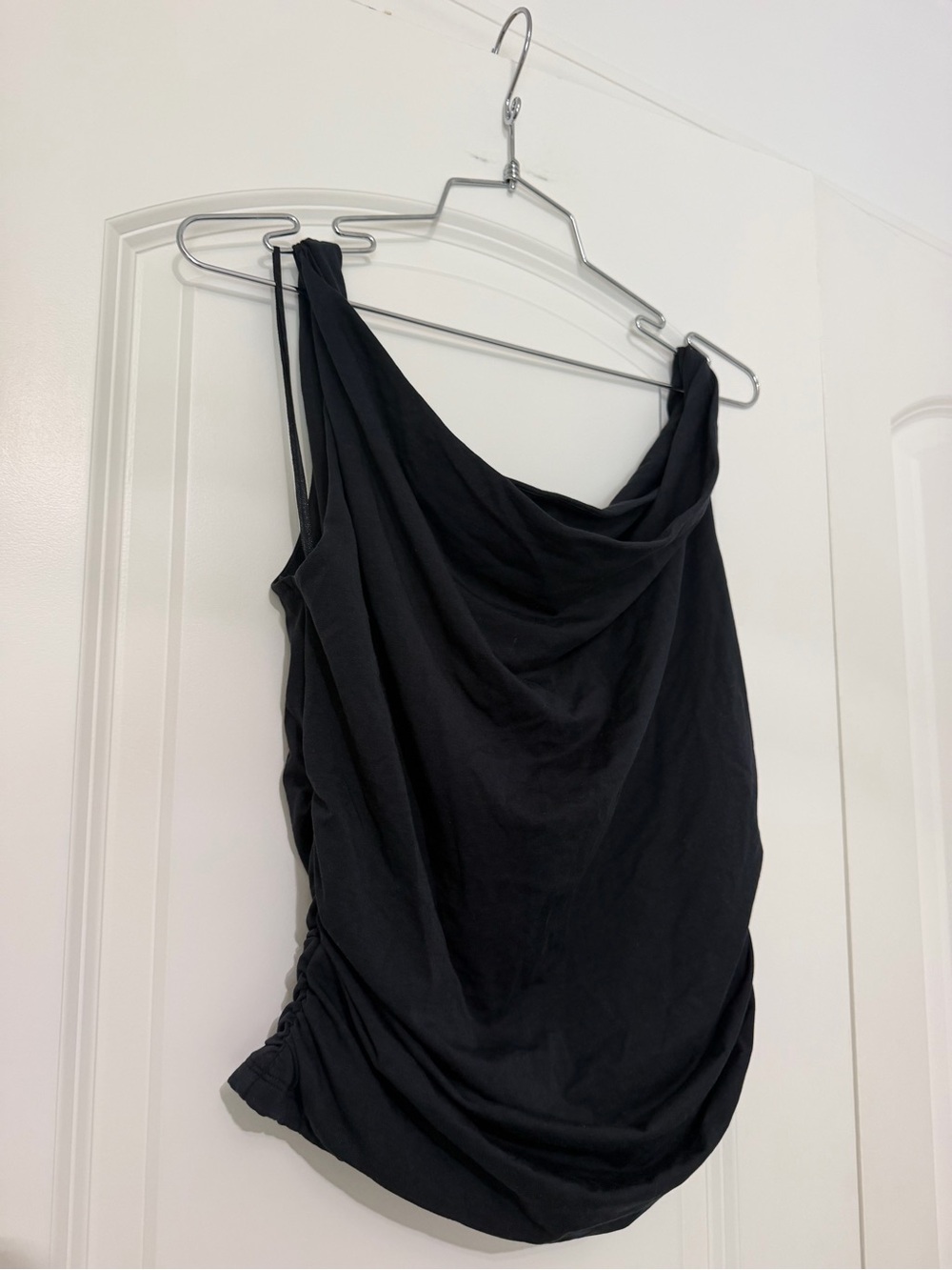 Draped Black Cowl Neck Tank Top- Abercrombie going out top